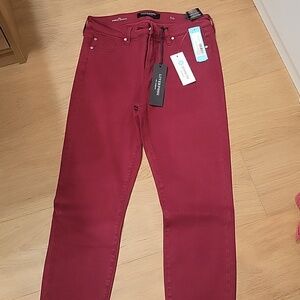 Liverpool size 8 women's skinny ankle colored jean in burgundy